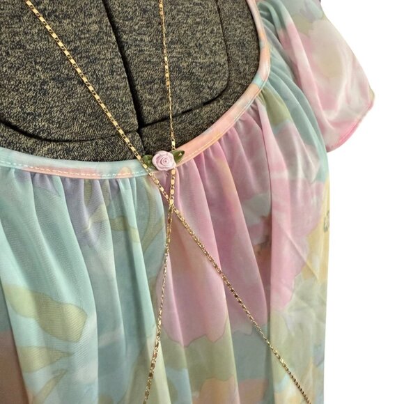 Vintage Miss Elaine “Silk Essence” Nightgown - PM Petite Medium - Picture 8 of 11